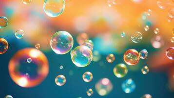 AI generated background with colorful and vibrant bubbles, ai photo