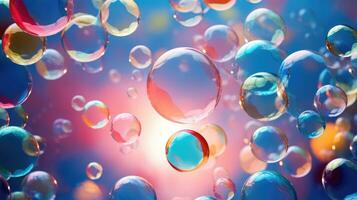 AI generated background with colorful and vibrant bubbles, ai photo