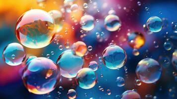 AI generated background with colorful and vibrant bubbles, ai photo