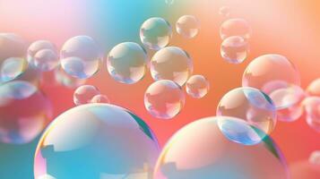 AI generated background with colorful and vibrant bubbles, ai photo