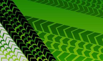 Vector geometric green gradient tire tracks background.