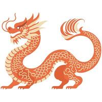 Chinese dragon isolated on white background vector illustration.