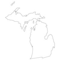 Michigan state map. Map of the U.S. state of Michigan. vector