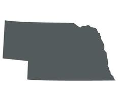 Nebraska state map. Map of the U.S. state of Nebraska. vector