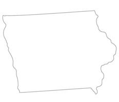 Iowa state map. Map of the U.S. state of Iowa. vector