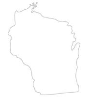 Wisconsin state map. Map of the U.S. state of Wisconsin. vector