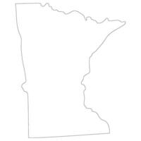 Minnesota state map. Map of the U.S. state of Minnesota. vector