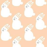 Cute bunny seamless pattern vector