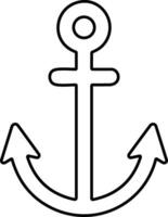 Anchor icon. Anchor in sea. Nautical symbol. Simple anchor line style stock vector