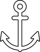 Anchor icon. Anchor in sea. Nautical symbol. Simple anchor line style stock vector