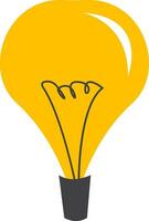 A light bulb with wire filament which gets heated and glows with visible light vector color drawing or illustration
