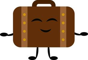 Image of brown case -briefcase, vector or color illustration.