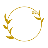 Gold botanical frame png