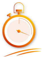 Orange halt Uhr isoliert Design . png