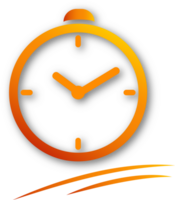 orange alarm clock isolated design . png