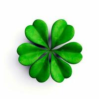 AI generated Design of shamrocks for Saint Patricks day isolated on white background for cutting out. AI Generated. photo