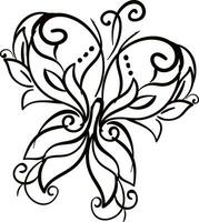 Line art of a decor butterfly vector or color illustration