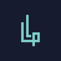 the letter lp logo on a dark background vector