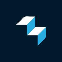 el logo para el criptomoneda intercambio, con un azul y blanco flecha vector
