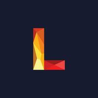 the letter l is made up of triangles vector