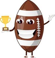 Football character with trophy vector