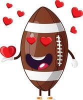 Football character in love vector