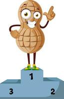 Peanut character on podium vector