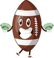 Football character with cash vector