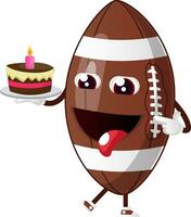 Football character with cake vector