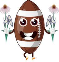 Football character with flowers vector