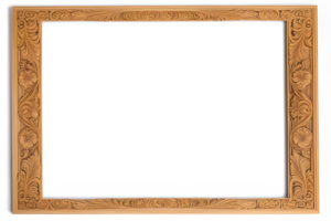 AI generated Wooden Frame With Beautiful Traditional Carvings PNG Transparent Background