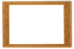 AI generated Wooden Frame With Beautiful Traditional Carvings PNG Transparent Background