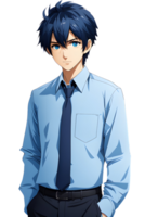 ai generato maschio anime personaggi png trasparente sfondo