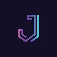 Letter J logo monogram, minimal style identity initial logo mark vector