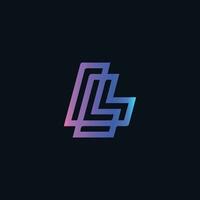 the letter l logo with a purple and blue color scheme vector