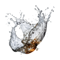 AI generated Refreshing cola drink with fizzy bubbles, featuring a lively splash on a clear background, perfect for summer refreshment, food and drink background png