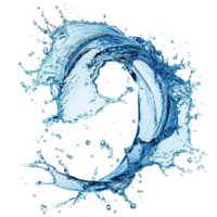 AI generated Dynamic Water Splashes with Wave Swirls and Droplets, Perfect for Environmental and Natural Themes on Transparent Canvas png