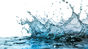 AI generated Dynamic Water Splashes with Wave Swirls and Droplets, Perfect for Environmental and Natural Themes on Transparent Canvas png