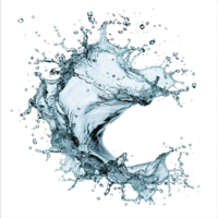 AI generated Dynamic Water Splashes with Wave Swirls and Droplets, Perfect for Environmental and Natural Themes on Transparent Canvas png