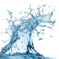 AI generated Dynamic Water Splashes with Wave Swirls and Droplets, Perfect for Environmental and Natural Themes on Transparent Canvas png