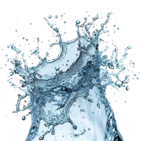 AI generated Dynamic Water Splashes with Wave Swirls and Droplets, Perfect for Environmental and Natural Themes on Transparent Canvas png