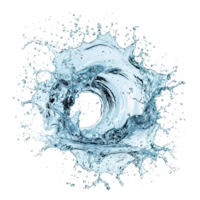 AI generated Dynamic Water Splashes with Wave Swirls and Droplets, Perfect for Environmental and Natural Themes on Transparent Canvas png