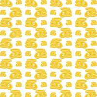 Gold money coin repeating smart trendy pattern colorful background vector