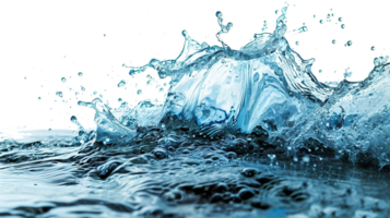 AI generated Dynamic Water Splashes with Wave Swirls and Droplets, Perfect for Environmental and Natural Themes on Transparent Canvas png