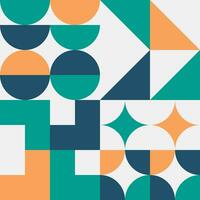 Green and orange colorful seamless geometric retro vector illustration