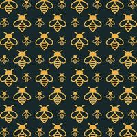 Yellow bee repeating pattern background vector illustration
