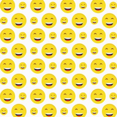 Lol emoji trendy abstract pattern repeating vector illustration background