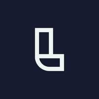 the letter l logo on a dark background vector