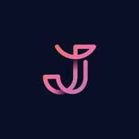 Letter J logo monogram, minimal style identity initial logo mark vector