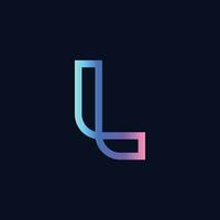 the letter l logo with a blue and pink gradient vector